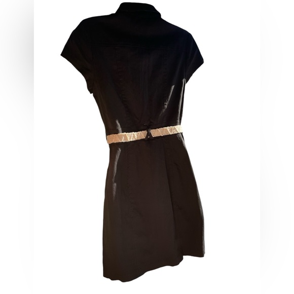 Charlotte Russe Stretchy Black Button Up Dress Medium With Collar GUC - Picture 3 of 11